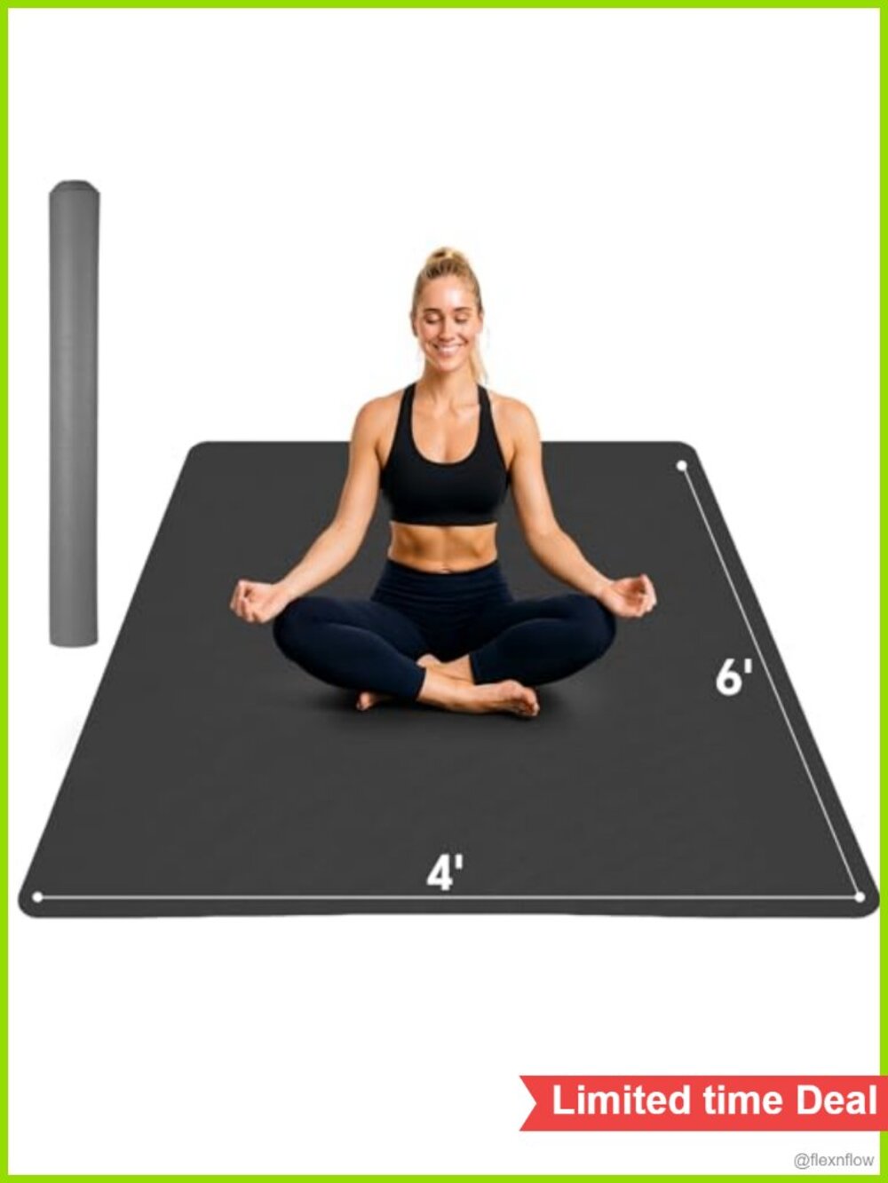 Extra Large Yoga Mat 6'x4' 6mm Thick Non-Slip Wide Workout Mat Pilates